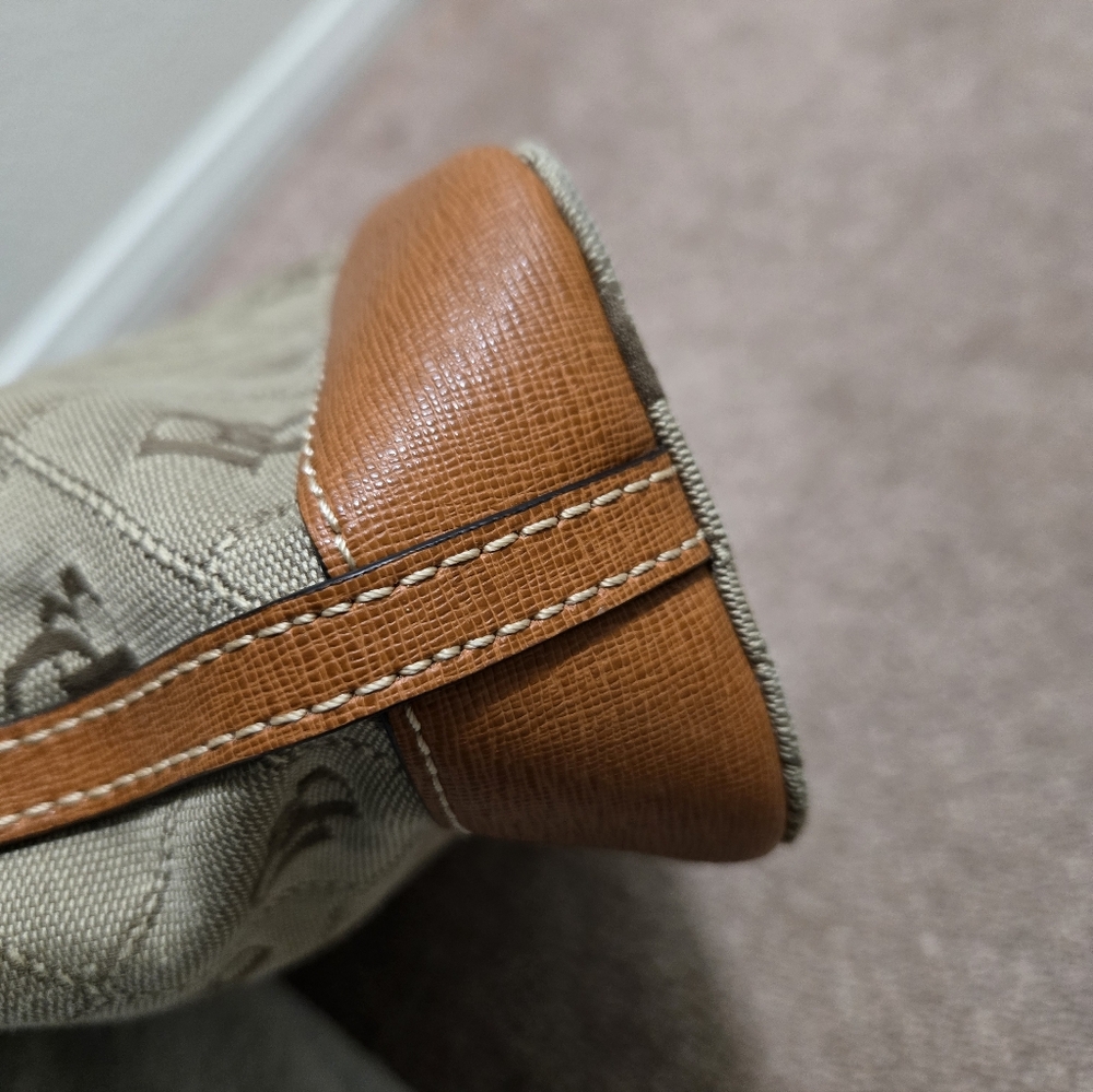 Dooney & Bourke Beige and Brown Logo Tote - Picture 13 of 13